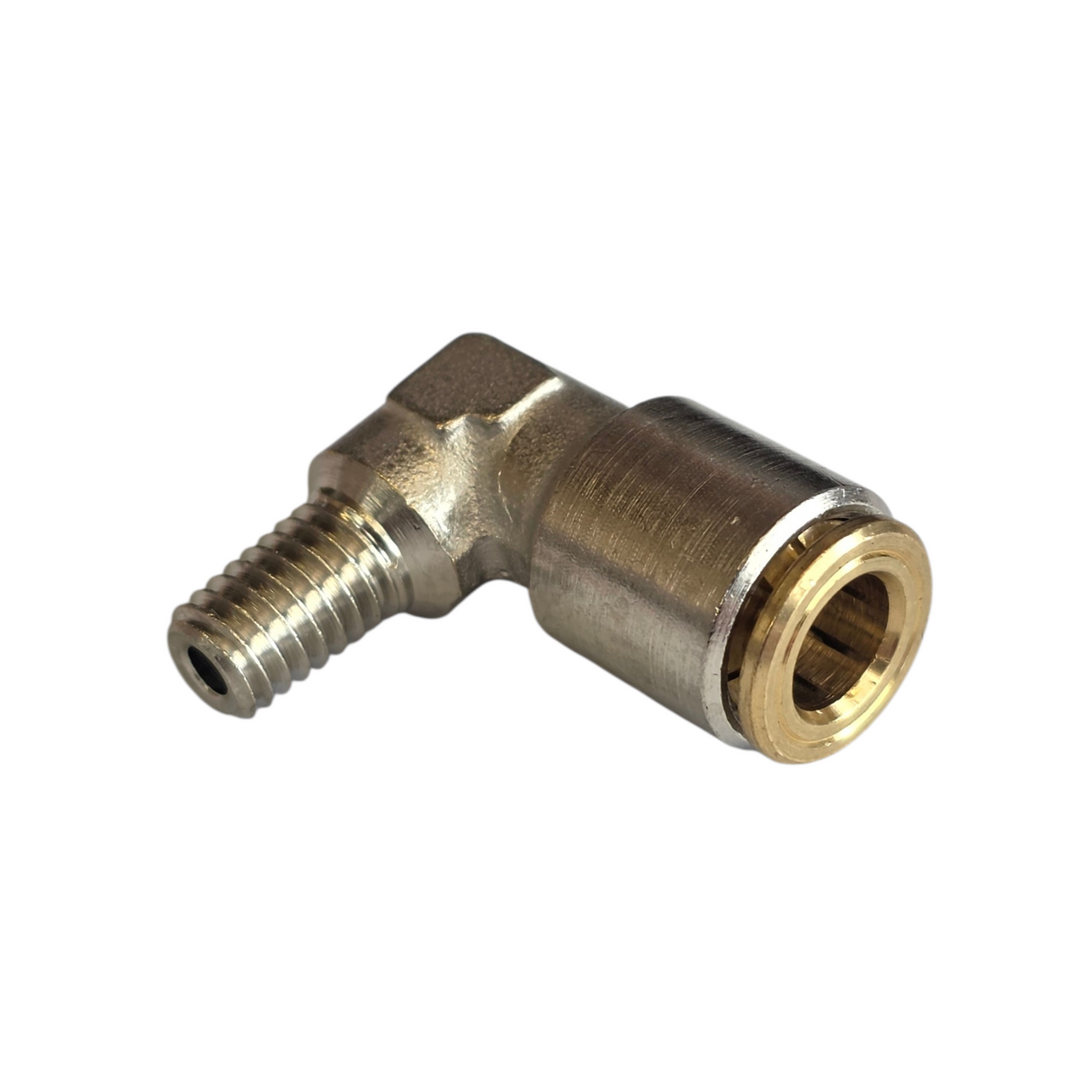 Push-In Grease Tube Fitting Male Elbow 90° Nickel Plated