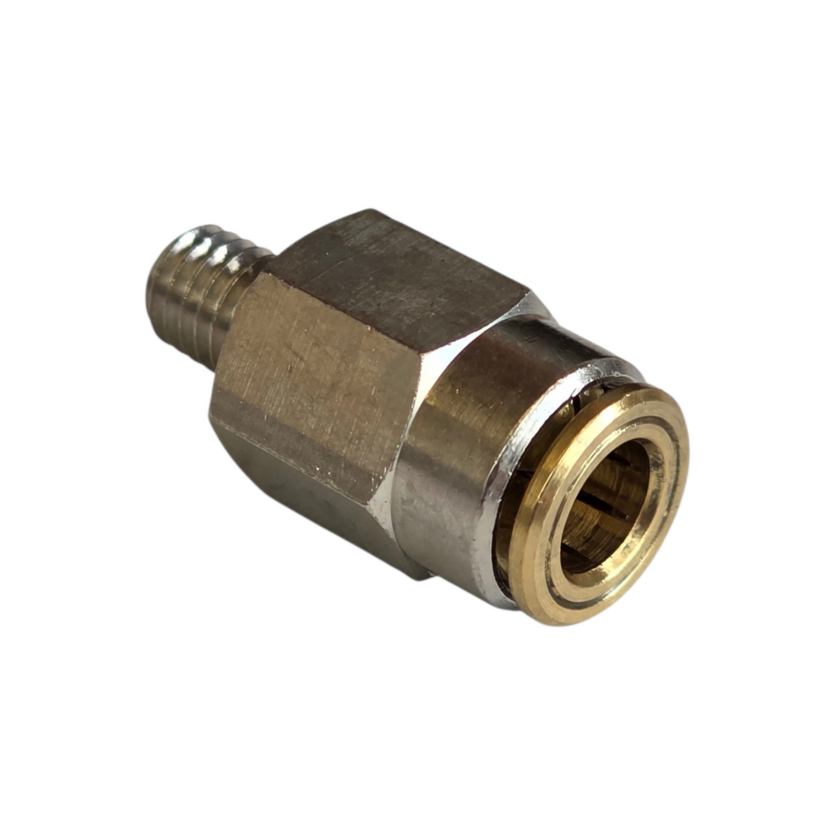 Push-In Grease Tube Fitting Male Connector Straight Nickel Plated