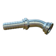 Code 61 flange 45 degree elbow hyperspiral two-piece crimp tail hydraulic fitting made from zinc-plated steel