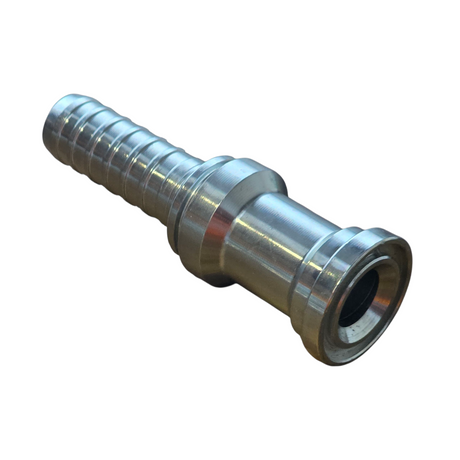 Code 61 flange hyperspiral two-piece crimp tail hydraulic fitting made from zinc-plated steel for high-pressure systems