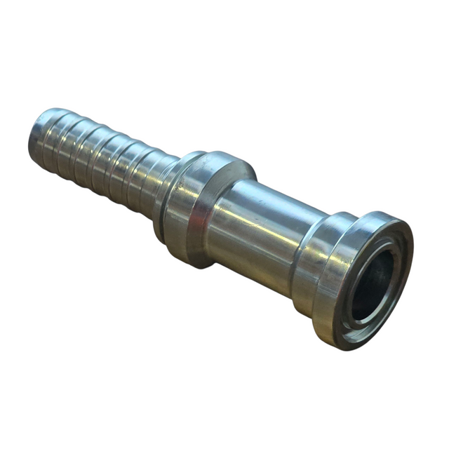 Code 62 flange hyperspiral two-piece crimp tail hydraulic fitting made from zinc-plated steel