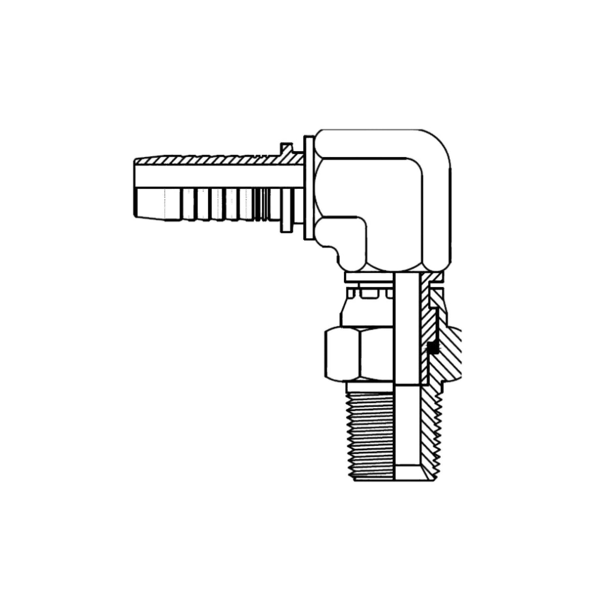 I2TX9  BSPT Male 90° Elbow Live Swivel Tail