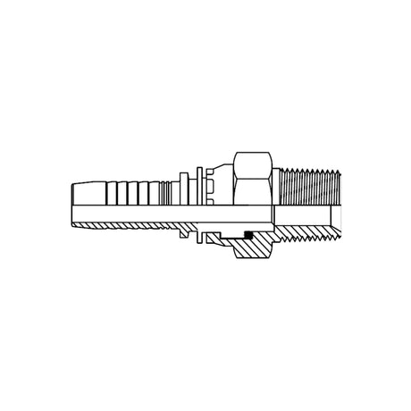 BSPT male live swivel two-piece crimp tail hydraulic fitting made from zinc-plated steel