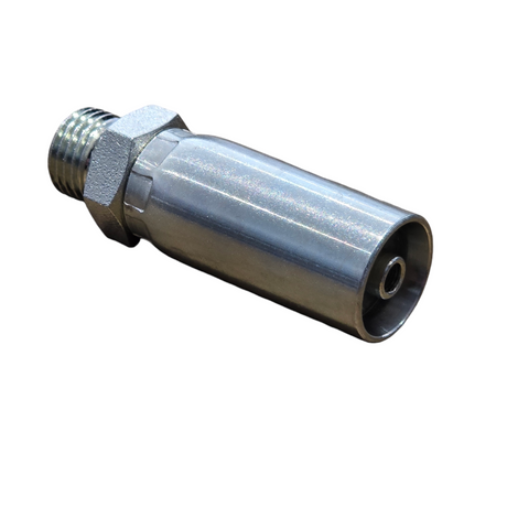 Sewer jetter hose one piece crimp tail fitting for repairing small jetting hoses