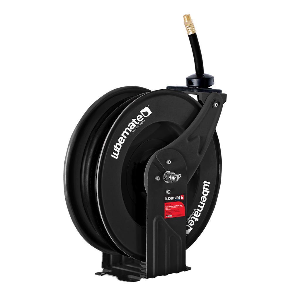 Lubemate Twin Pedestal Oil Hose Reel – 1/2" x 15m | L-OTP1215