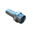 Metric fine male two-piece crimp tail Kobelco French GAZ hydraulic fitting made from zinc-plated steel