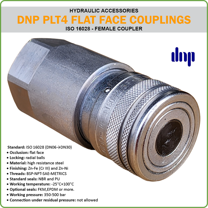 QC DNP FLATFACE COUPLING ISO16028 (HYDRAULIC ACCESSORIES) — Tasmanian