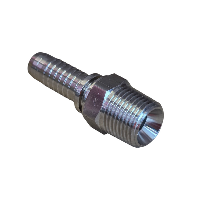 316 stainless steel BSPT male two-piece crimp tail hydraulic fitting Vitillo matched system corrosion resistant